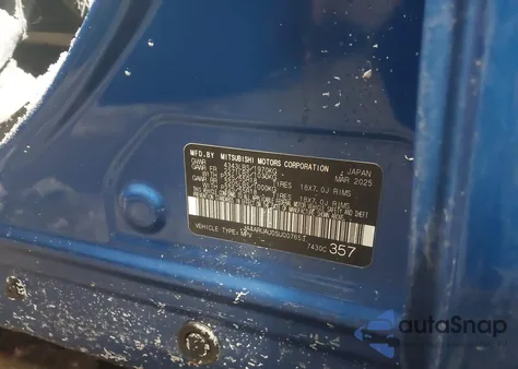 2025 Mitsubishi Outlander Sport 2.0 Es Awc/2.0 Le Awc/2.0 S Awc/2.0 Se Awc/2.0 Trail Edition Awc from USA, damaged, VIN JA4ARUAU0SU007653